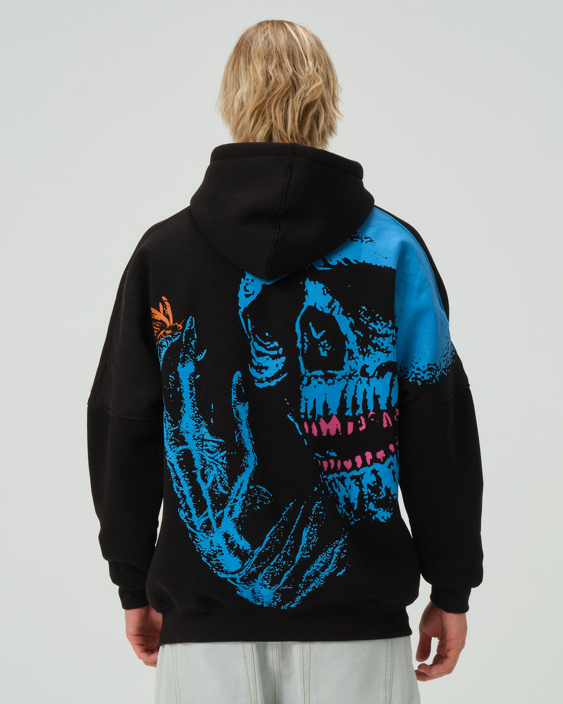 Skull Kapüşonlu Sweatshirt - Siyah