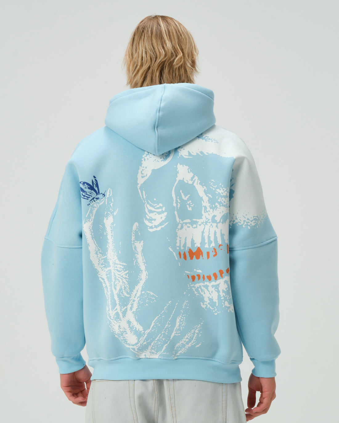 Skull Kapüşonlu Sweatshirt - Aqua