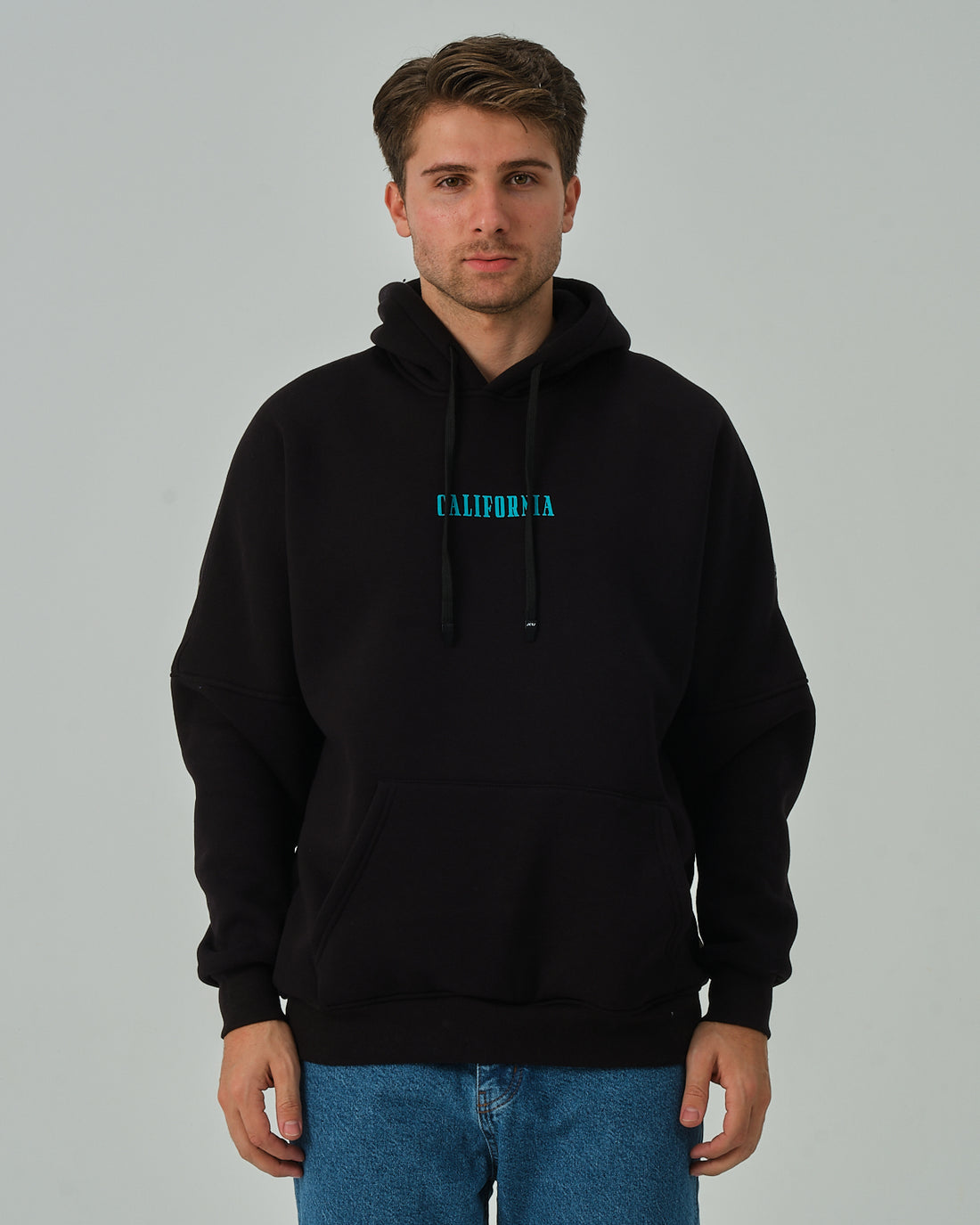 California Kapüşonlu Sweatshirt - Siyah