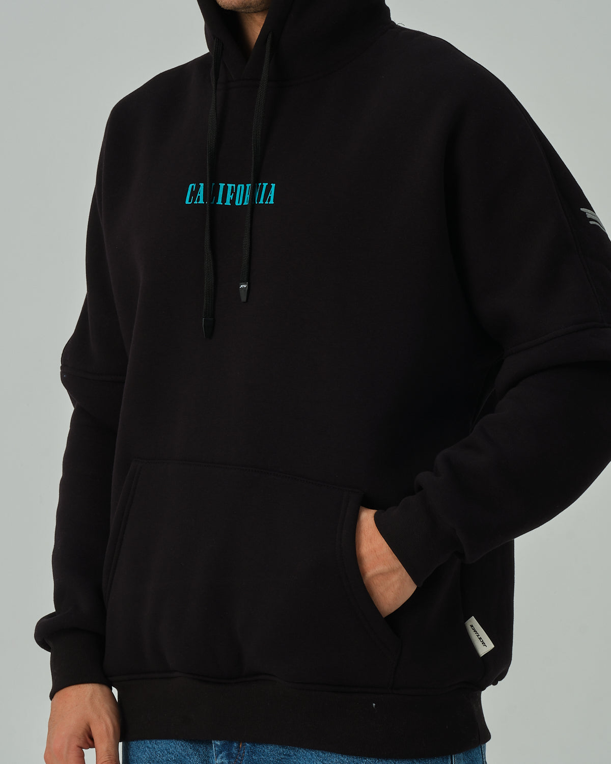 California Kapüşonlu Sweatshirt - Siyah