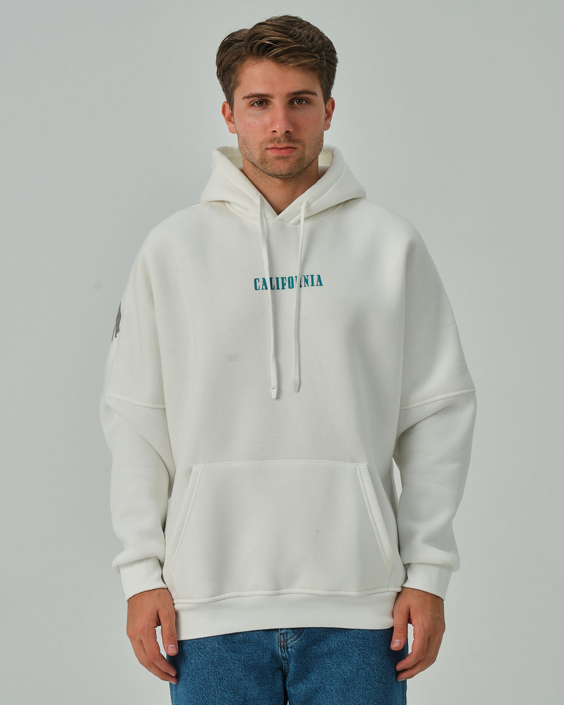 California Kapüşonlu Sweatshirt - Ekru