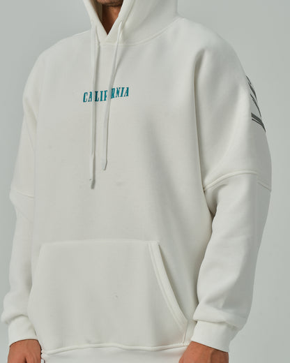 California Kapüşonlu Sweatshirt - Ekru