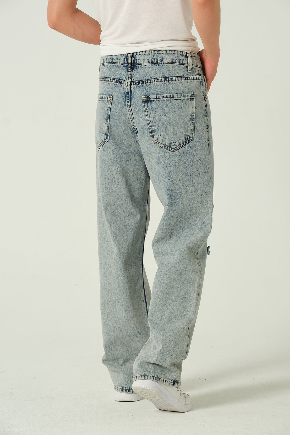 Relax Ripped Baggy Fit Jean -Super Sonic
