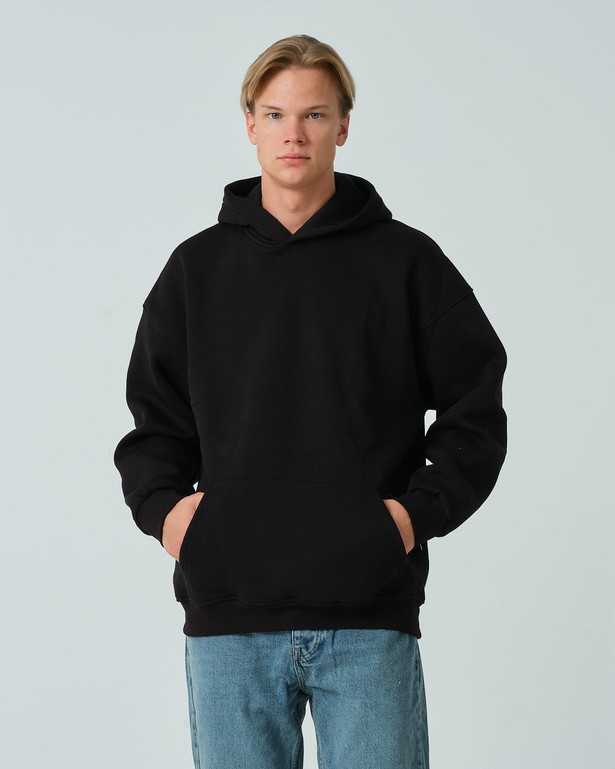 Basic Kapüşonlu Sweatshirt - Siyah