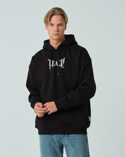 Peace Kapüşonlu Sweatshirt - Siyah