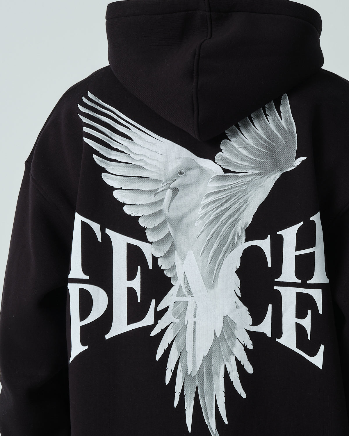 Peace Kapüşonlu Sweatshirt - Siyah