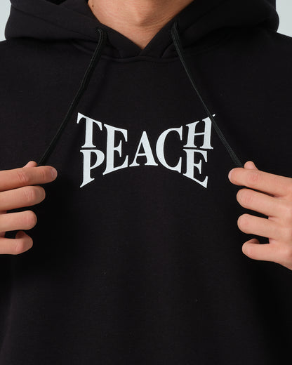 Peace Kapüşonlu Sweatshirt - Siyah