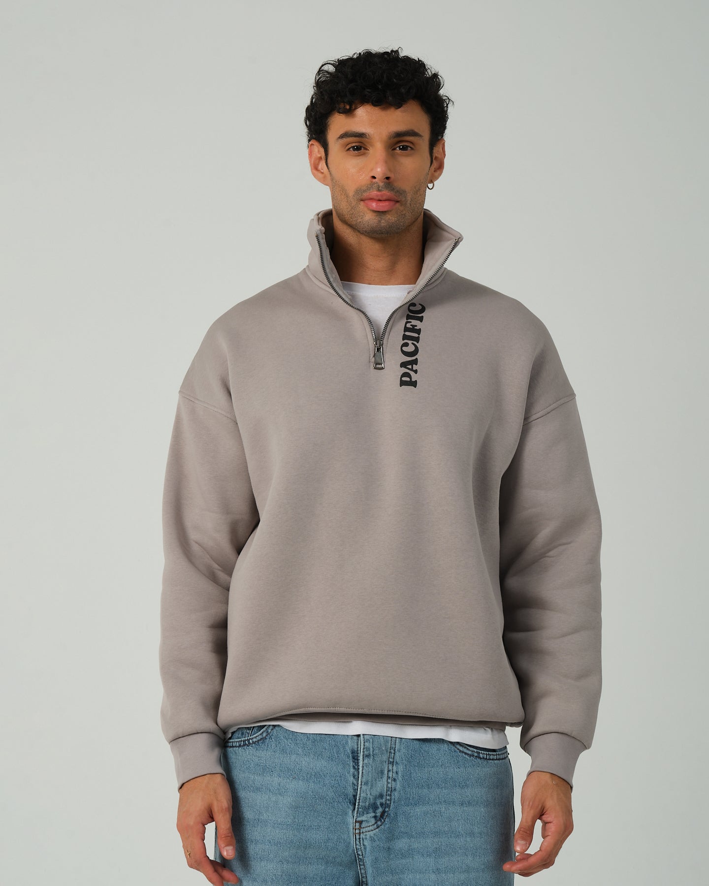Pasific Yarım Fermuarlı Sweatshirt - Gri