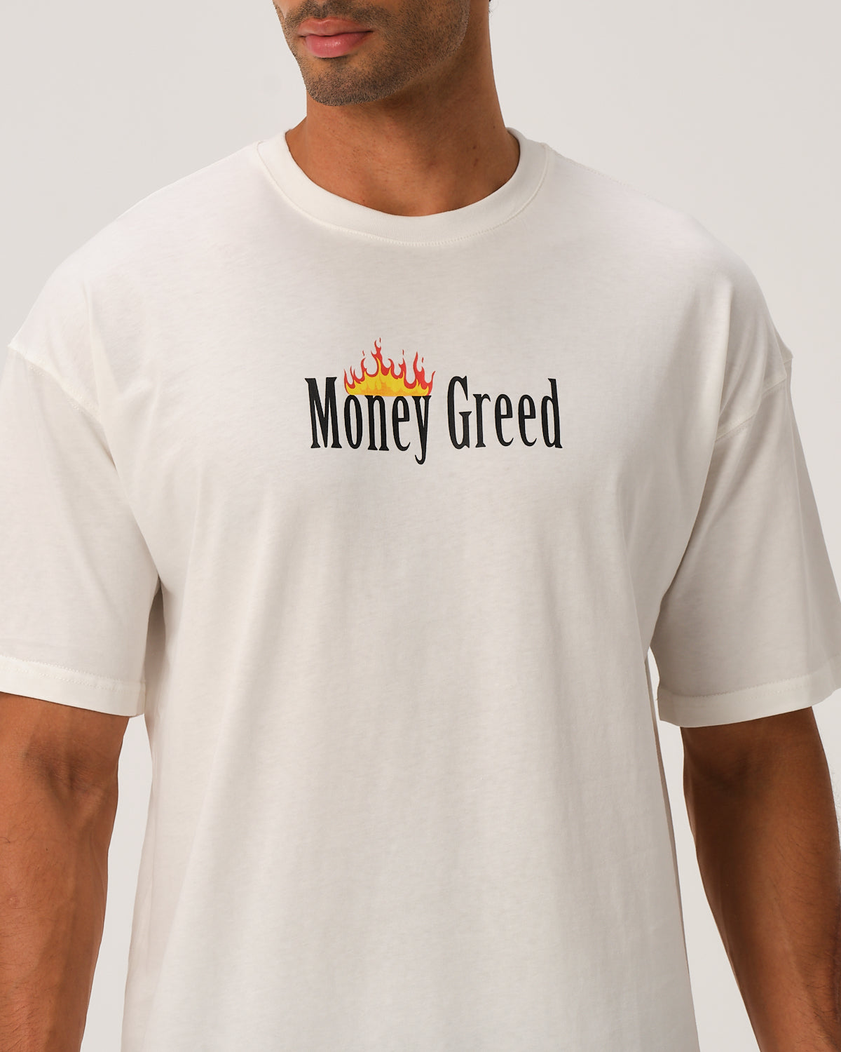 Money Greed  T-Shirt - Ekru