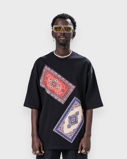 Kilim Oversize Basic T-Shirt - Siyah