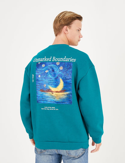 Vincent Van Gogh Stars Sıfır Yaka Sweatshirt - Nefti