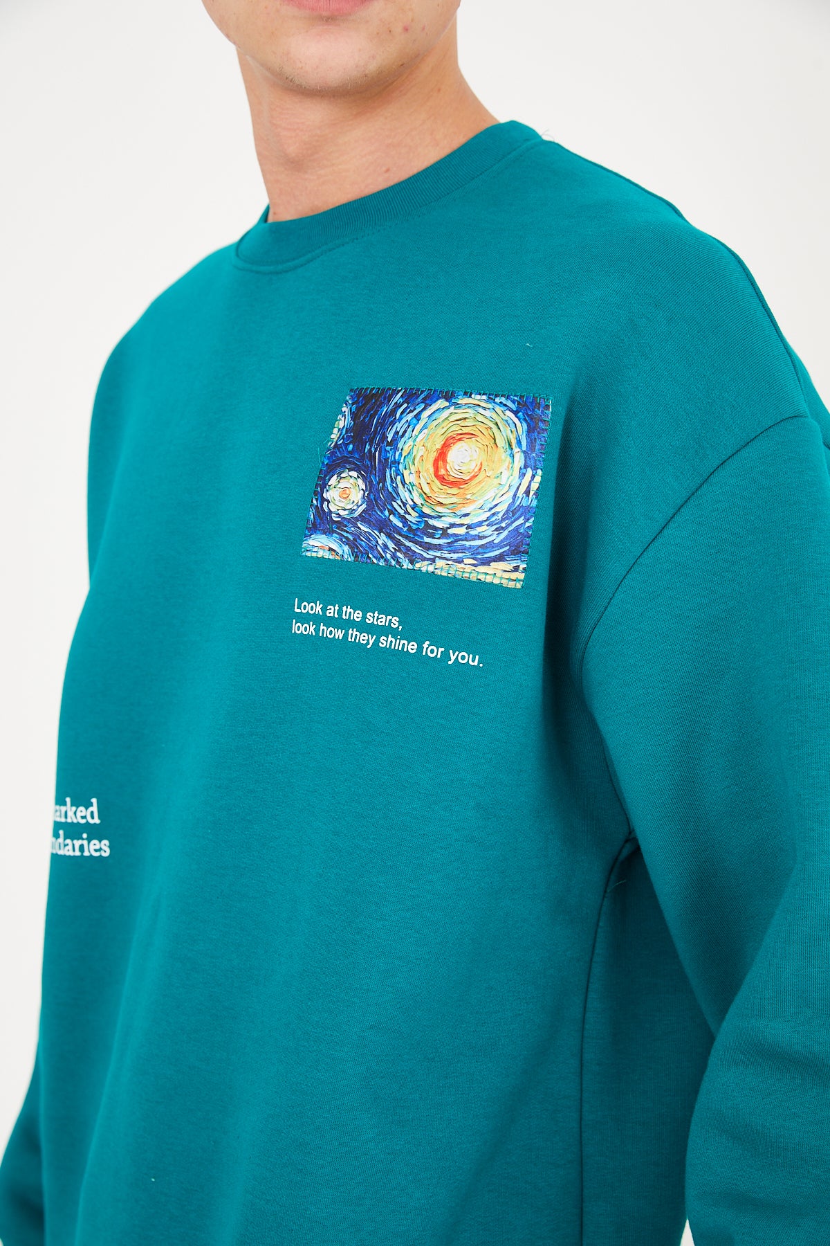 Vincent Van Gogh Stars Sıfır Yaka Sweatshirt - Nefti