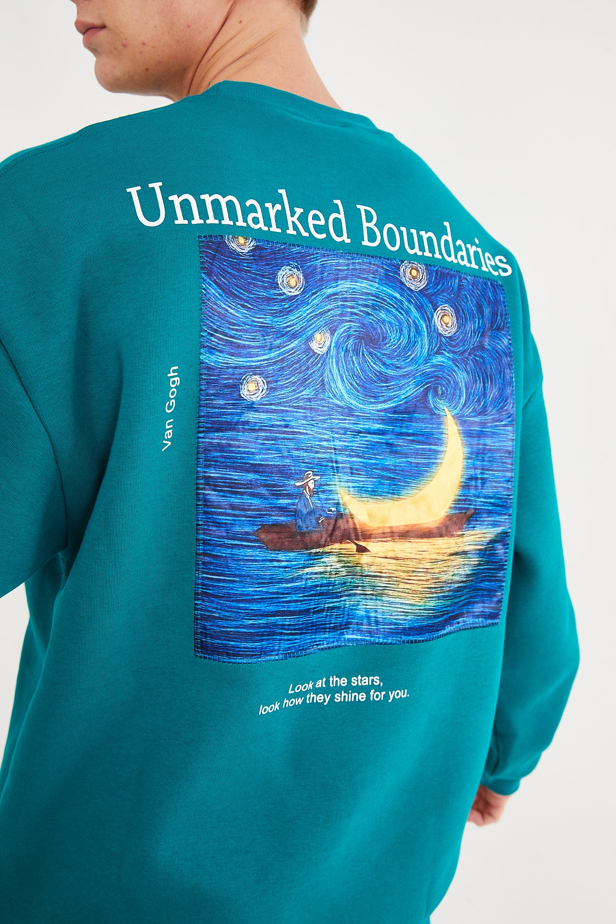 Vincent Van Gogh Stars Sıfır Yaka Sweatshirt - Nefti