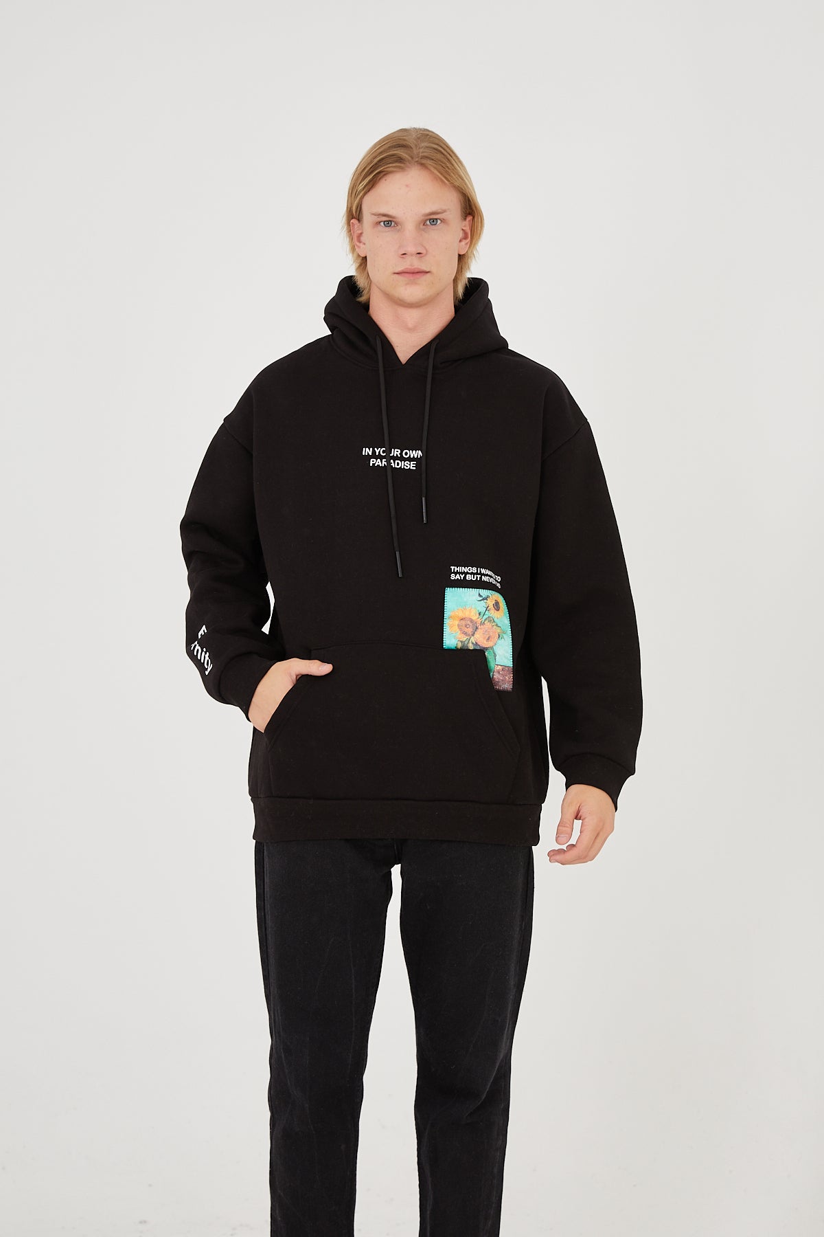 Vincent Van Gogh Paradise Kapüşonlu Sweatshirt - Siyah
