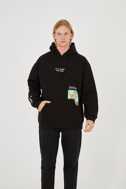 Vincent Van Gogh Paradise Kapüşonlu Sweatshirt - Siyah