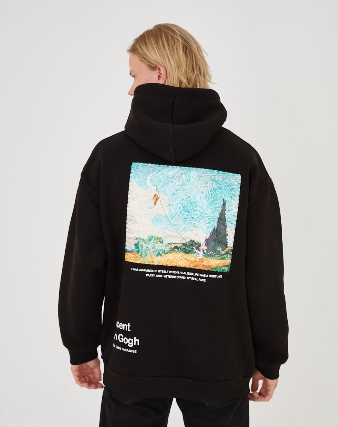 Vincent Van Gogh Paradise Kapüşonlu Sweatshirt - Siyah