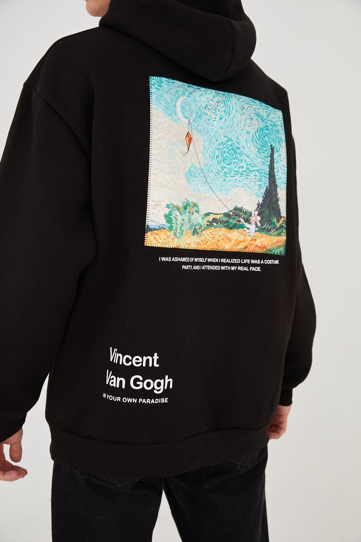Vincent Van Gogh Paradise Kapüşonlu Sweatshirt - Siyah