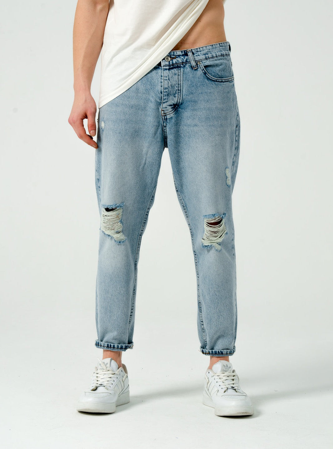 Boyfriend Jean - Ripped Light Blue