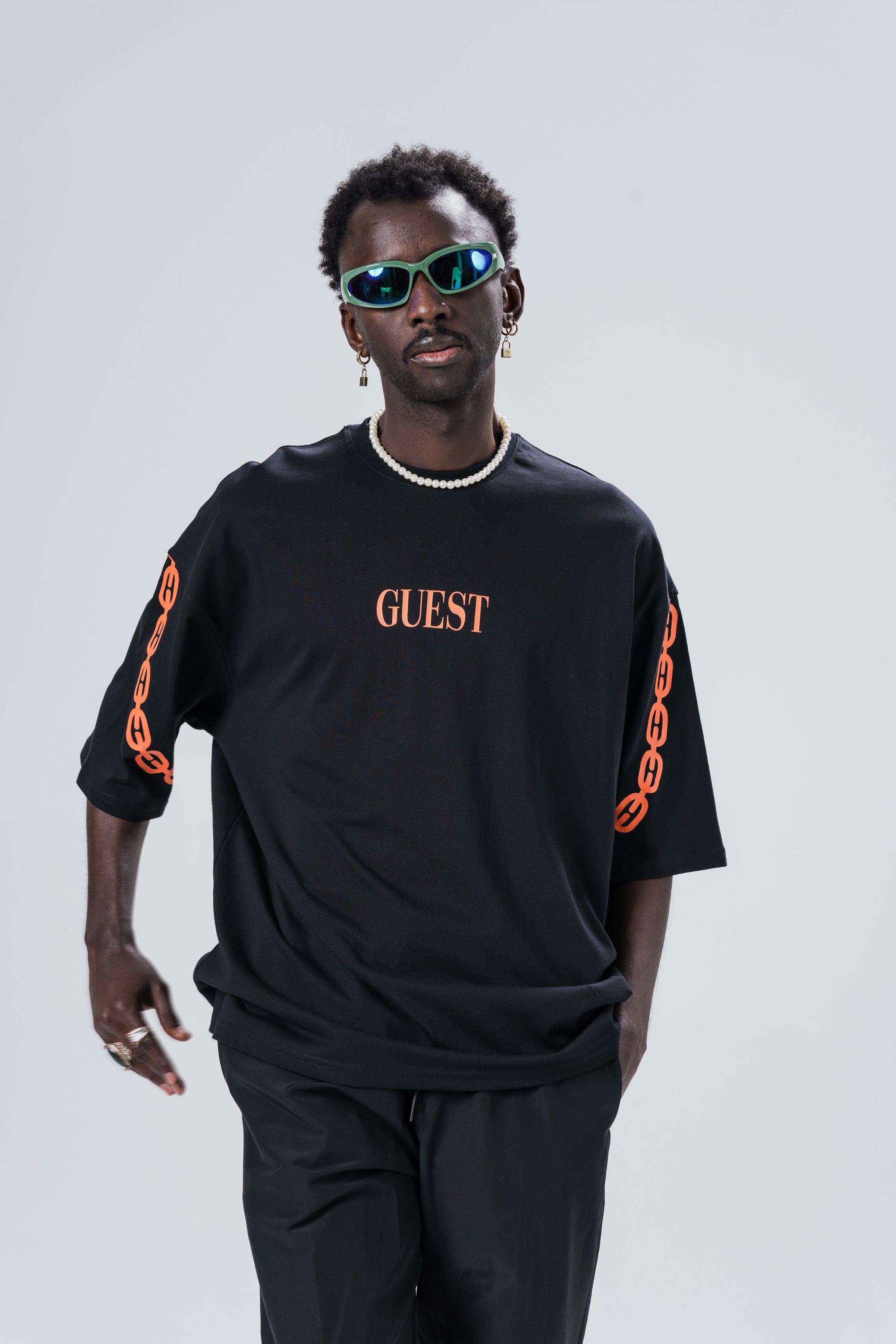 Guest Oversize Basic T-Shirt - Siyah