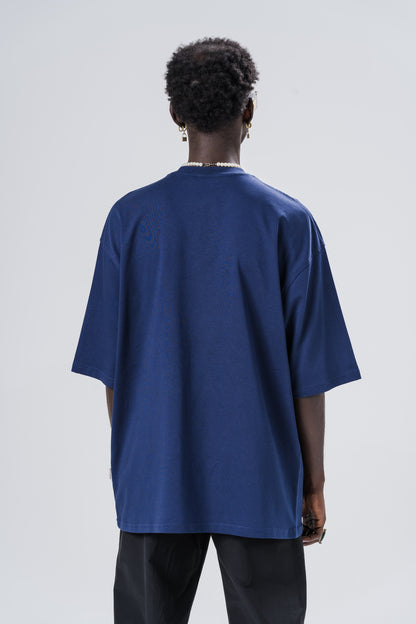 Kilim Oversize Basic T-Shirt - Lacivert