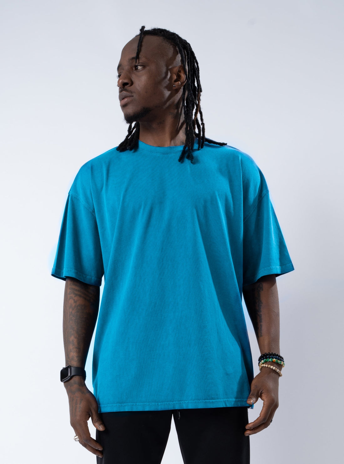 Bisiklet Yaka Basic T-Shirt - Mavi