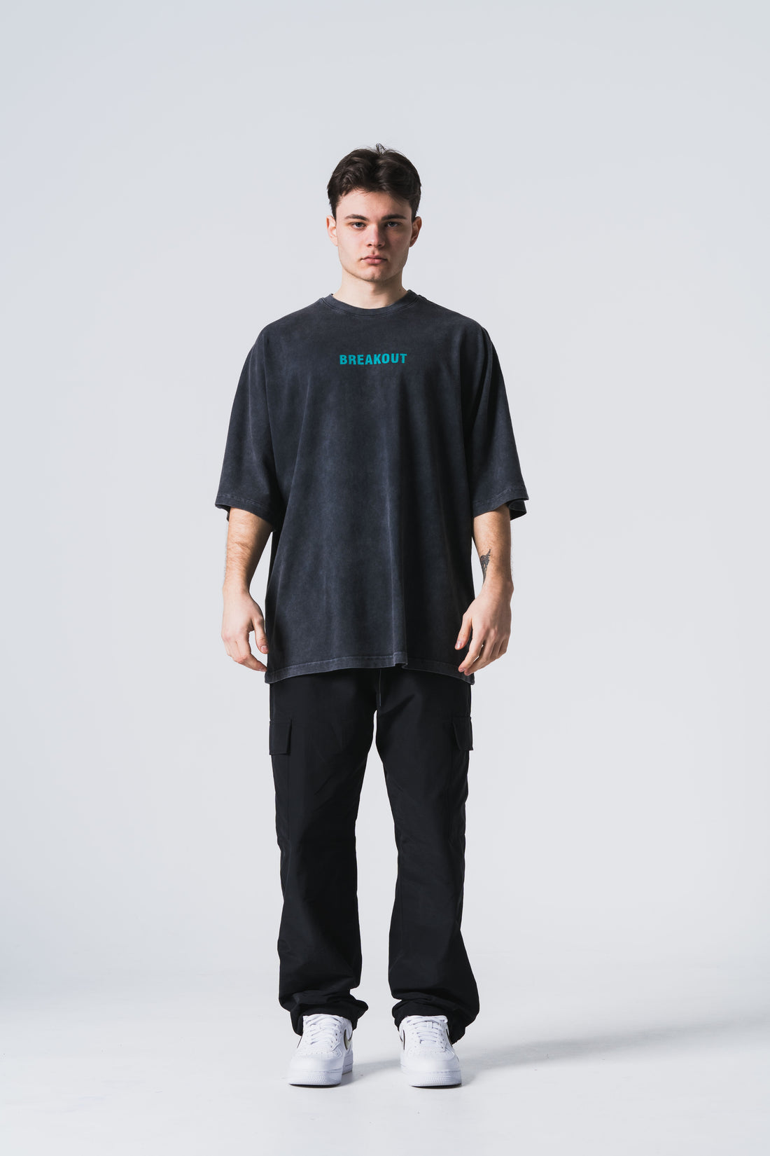 Snake Oversize Basic T-Shirt - Antrasit