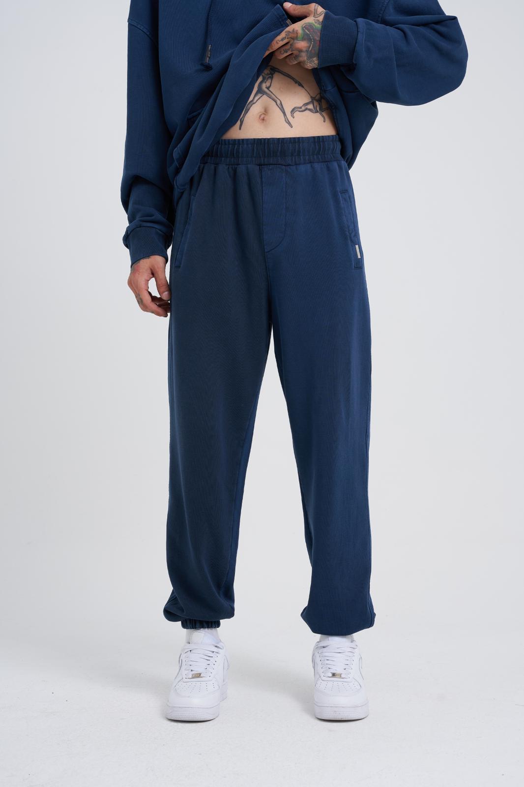 Basic Yıkamalı Jogger Eşofman Altı - Midnight Blue