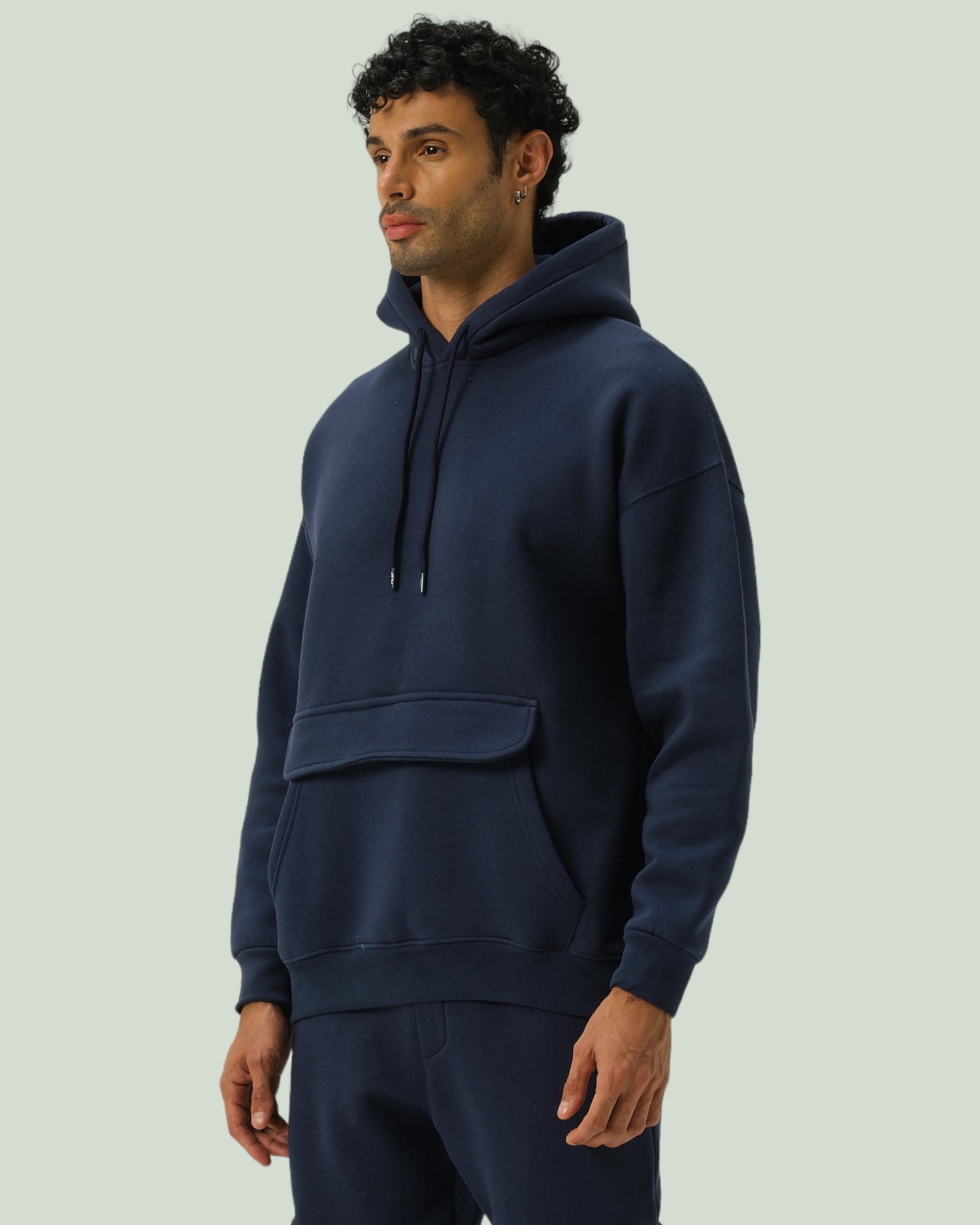 Basic Kapüşonlu Sweatshirt - Lacivert