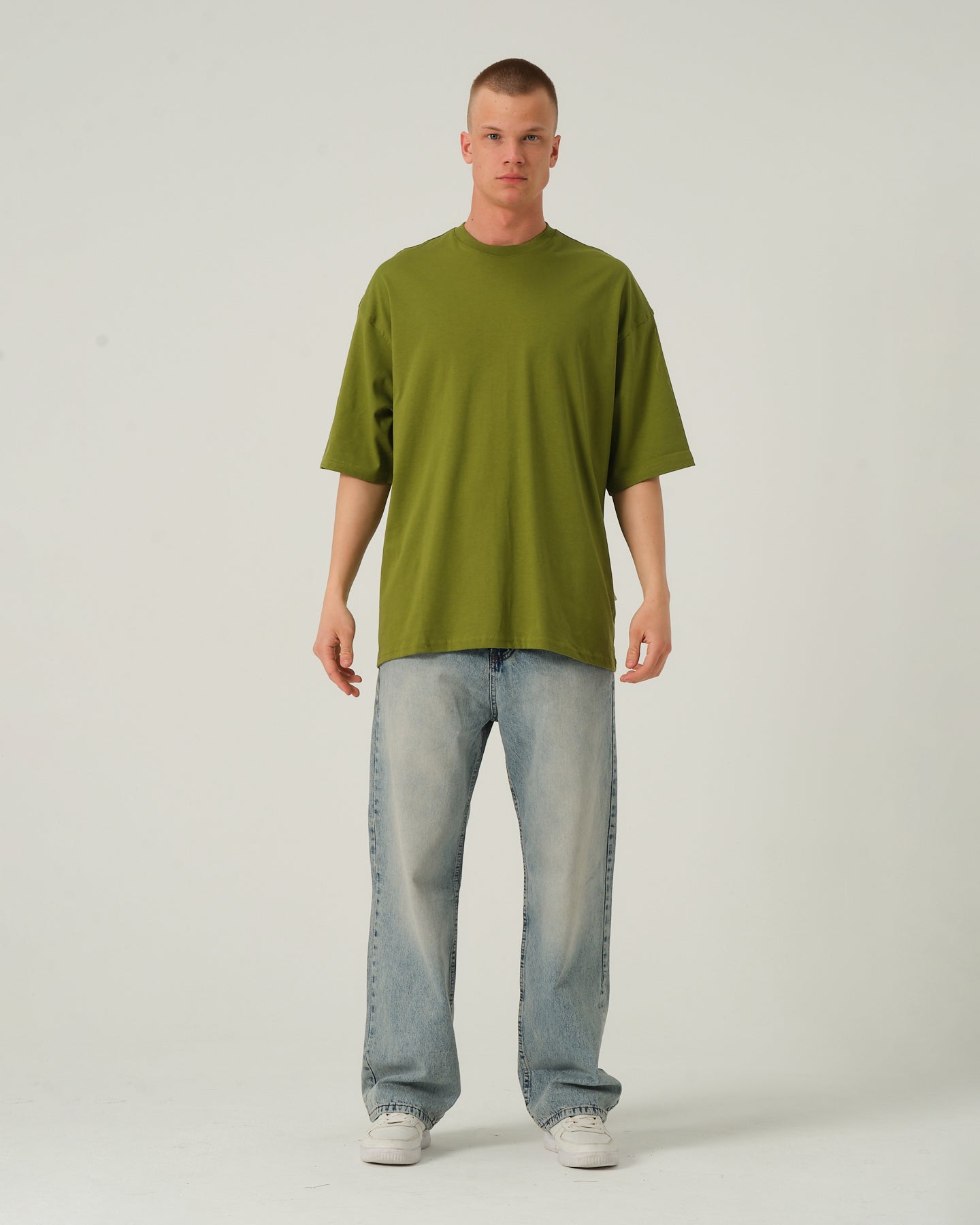 Oversize Basic T-Shirt - Haki