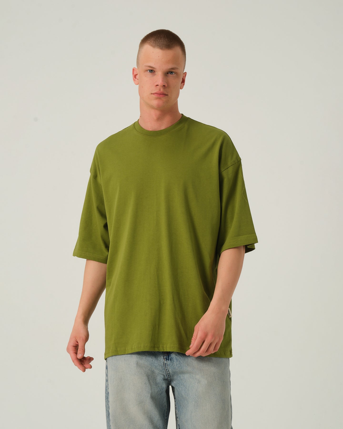 Oversize Basic T-Shirt - Haki