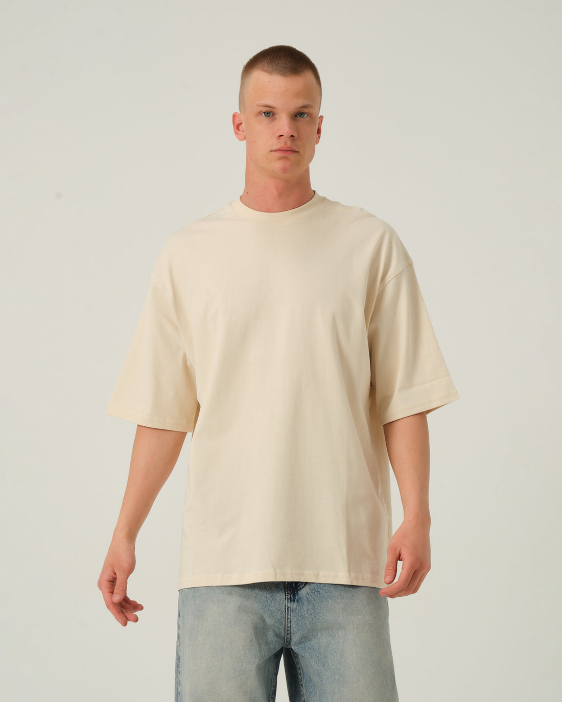 Oversize Basic T-Shirt - Bej