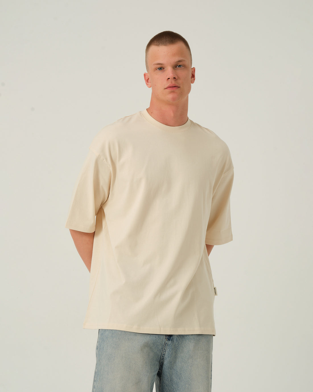 Oversize Basic T-Shirt - Bej