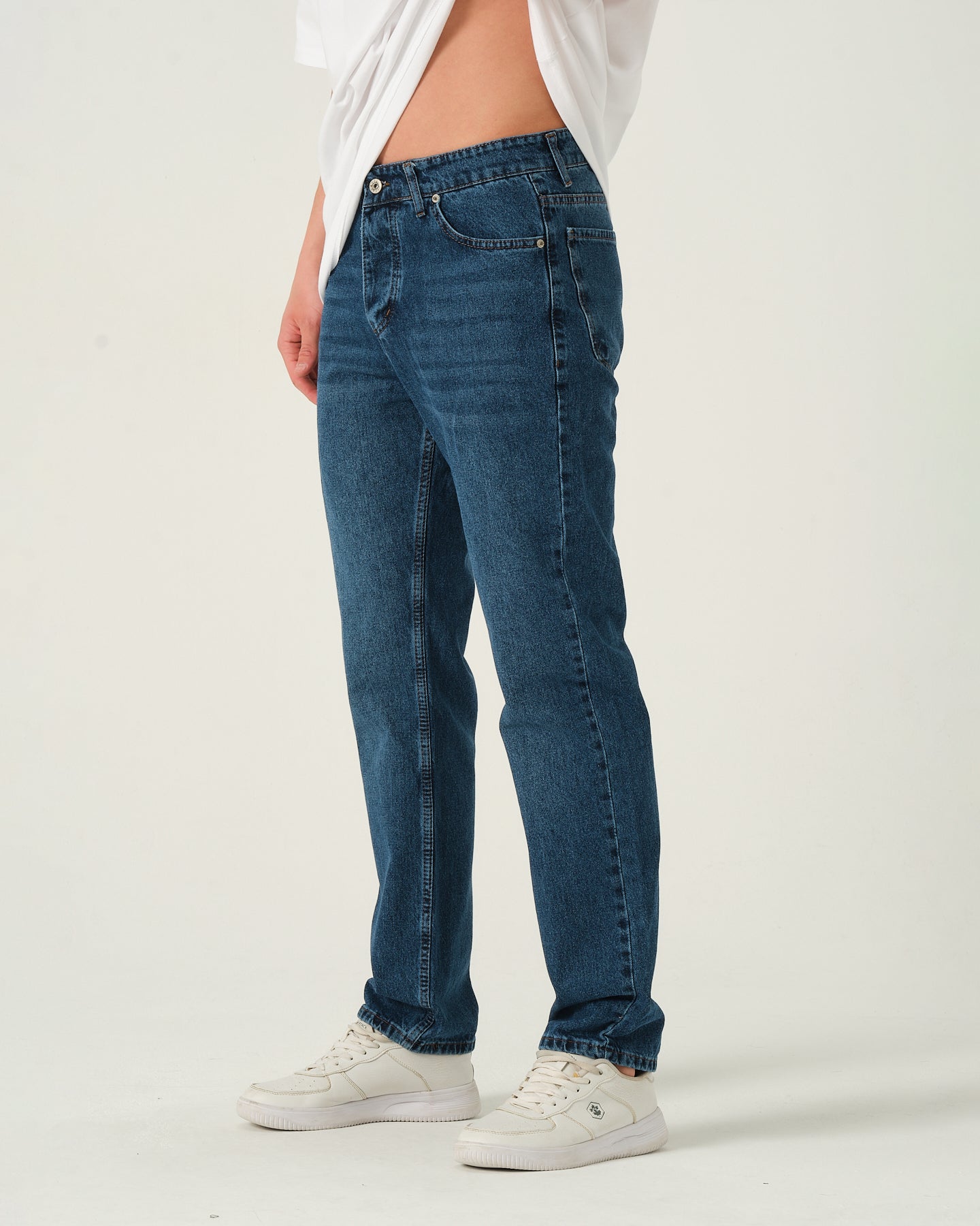 Loose Fit Yıkamalı Jean - Dark Blue