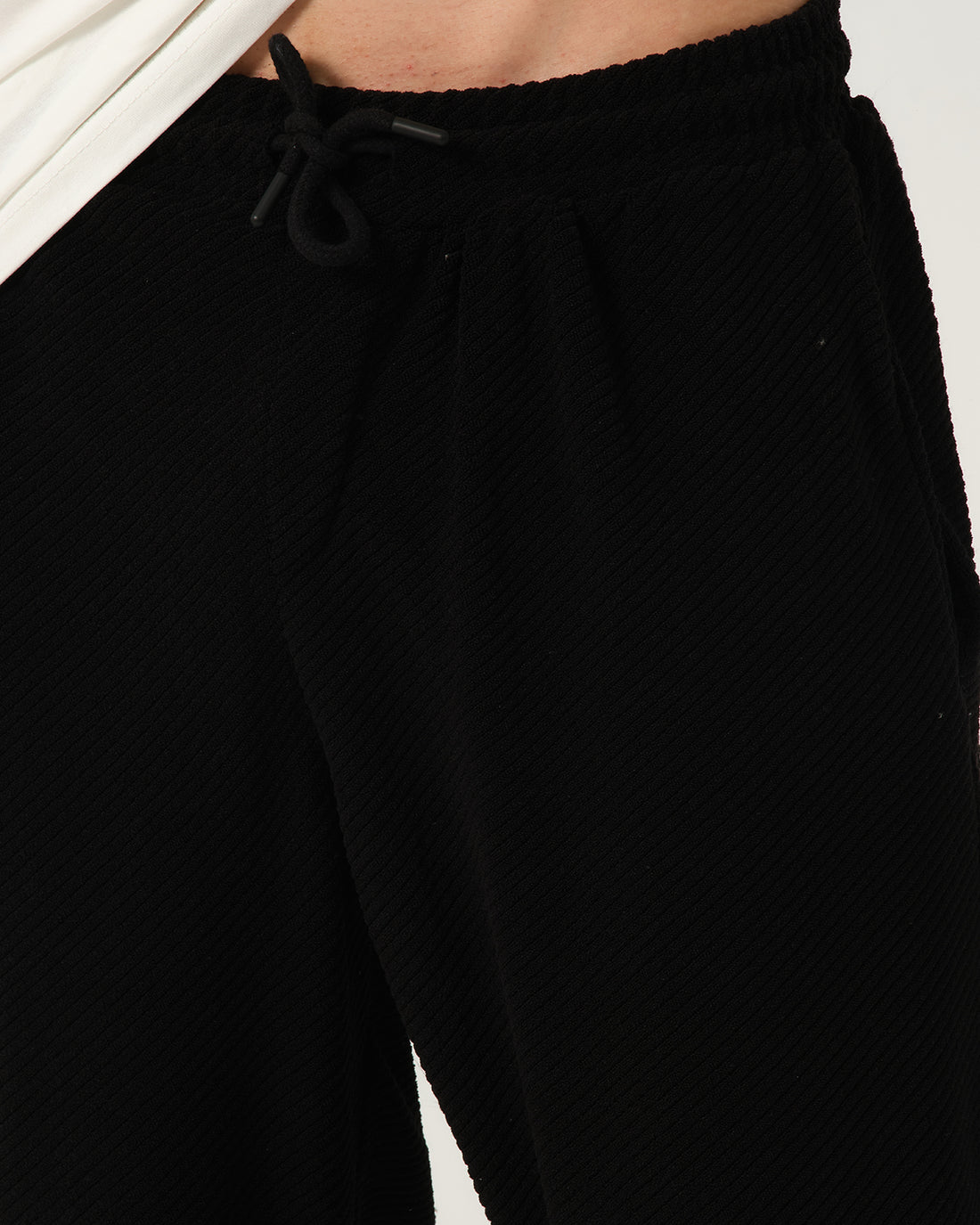 Basic Havlu Kumaş Pantolon - Siyah