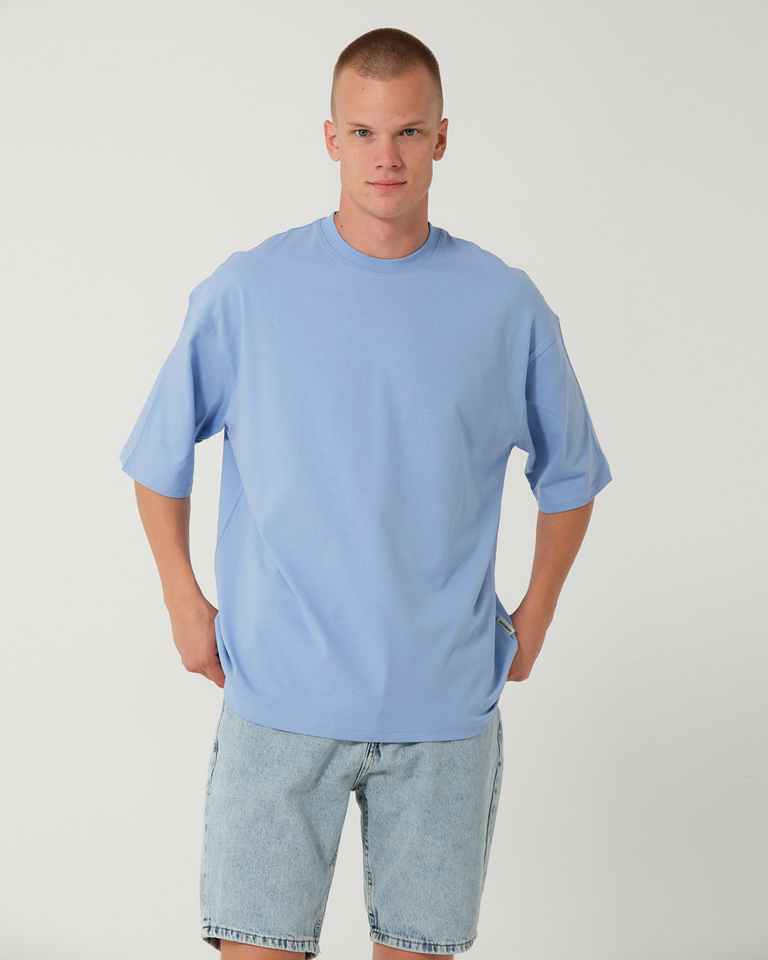 Oversize Basic T-Shirt - Açık Mavi