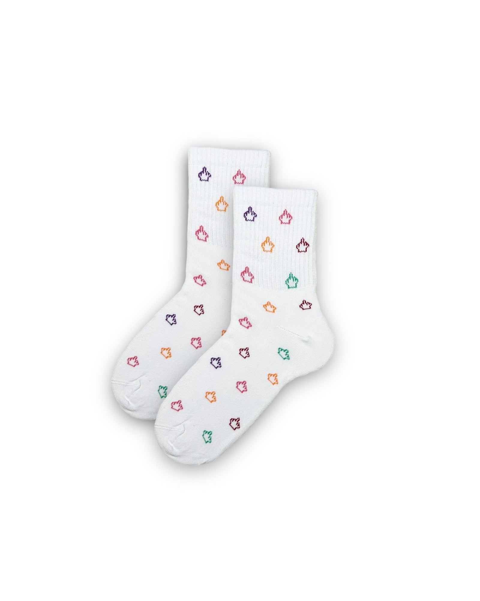 Desenli Beyaz Unisex Çorap