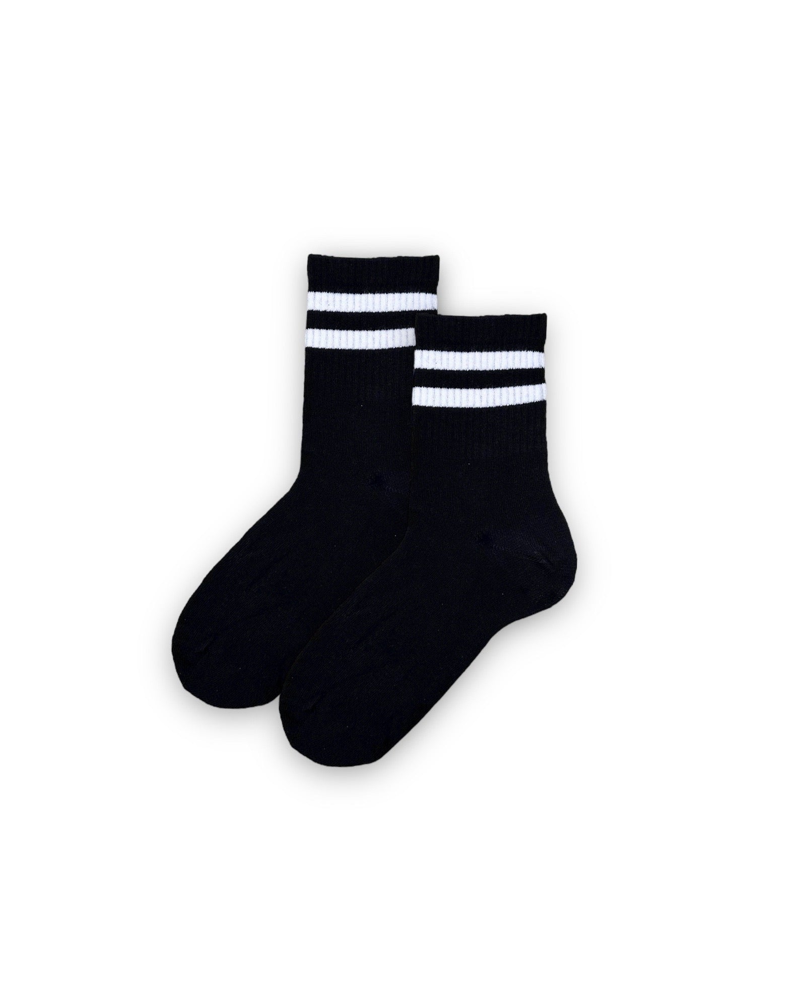 Beyaz Çizgili Siyah Unisex Çorap